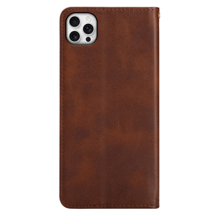 For iPhone 14 Pro Case Wallet Calf Texture Leather Phone Cover with Hidden Magnetic Closure - TechGearPal