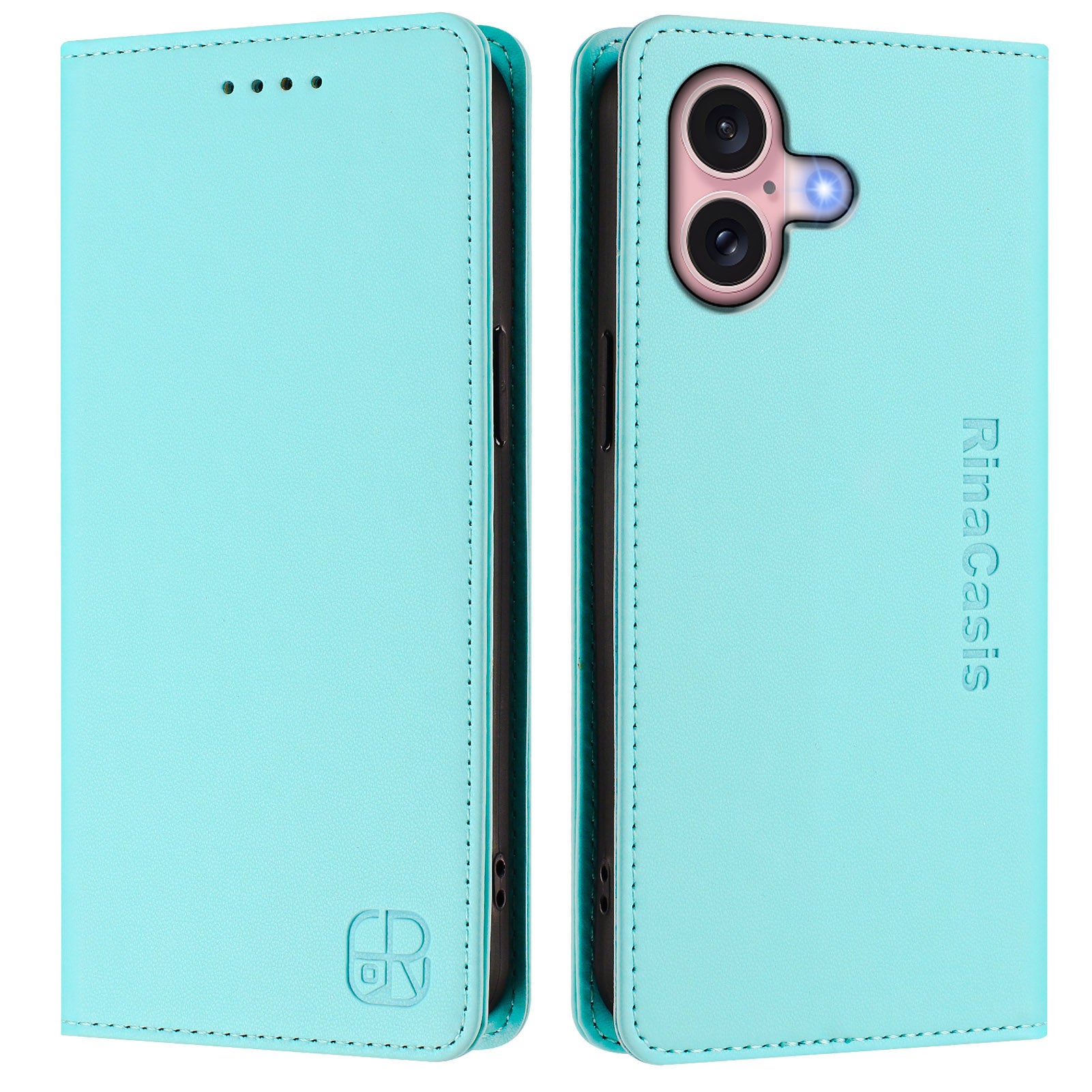 For iPhone 16 Leather Case RINACASIS RC01 Phone Cover with RFID Blocking Wallet Stand - TechGearPal