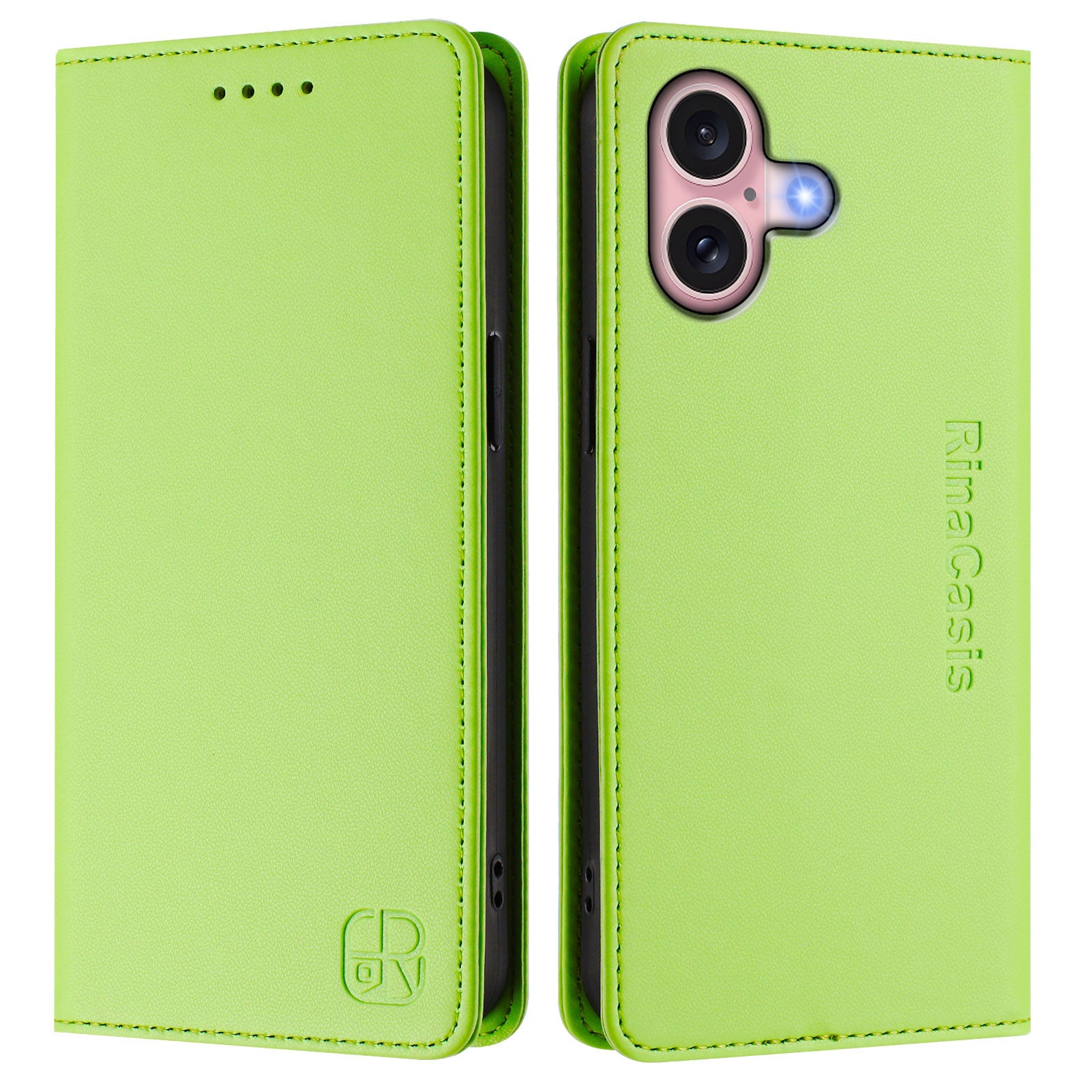 For iPhone 16 Leather Case RINACASIS RC01 Phone Cover with RFID Blocking Wallet Stand - TechGearPal