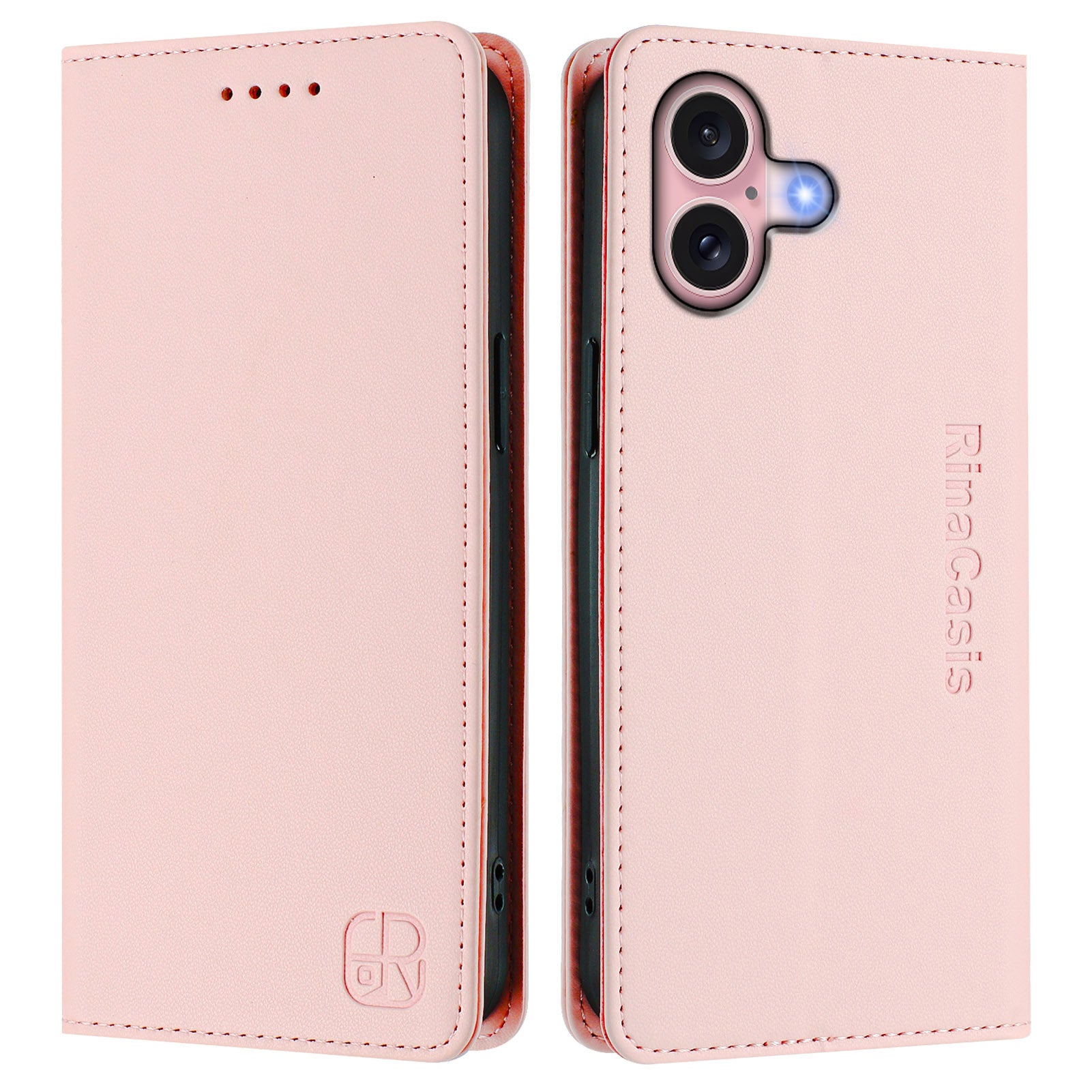 For iPhone 16 Leather Case RINACASIS RC01 Phone Cover with RFID Blocking Wallet Stand - TechGearPal
