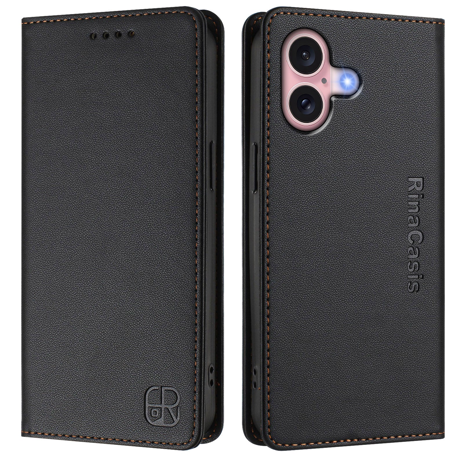 For iPhone 16 Leather Case RINACASIS RC01 Phone Cover with RFID Blocking Wallet Stand - TechGearPal