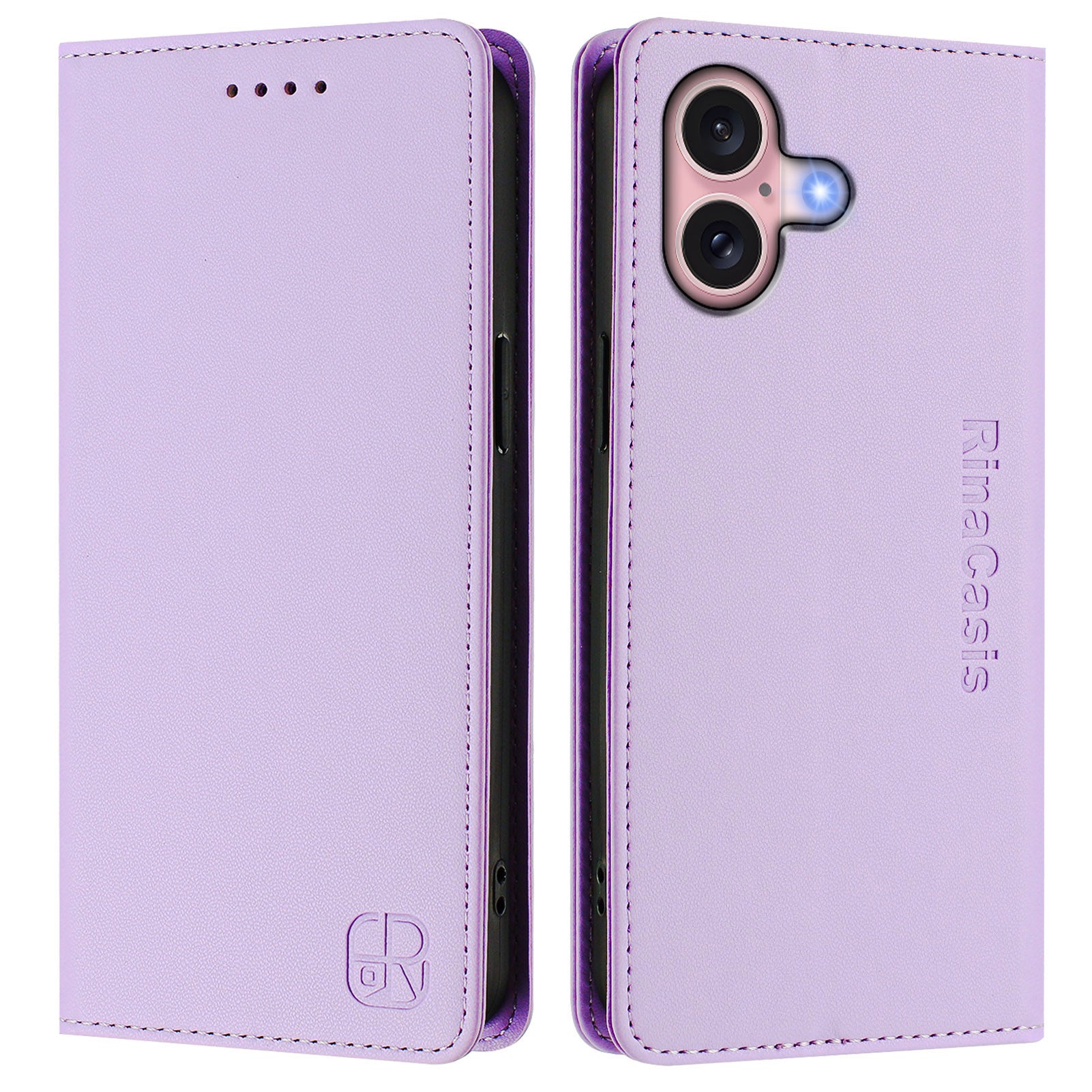For iPhone 16 Leather Case RINACASIS RC01 Phone Cover with RFID Blocking Wallet Stand - TechGearPal