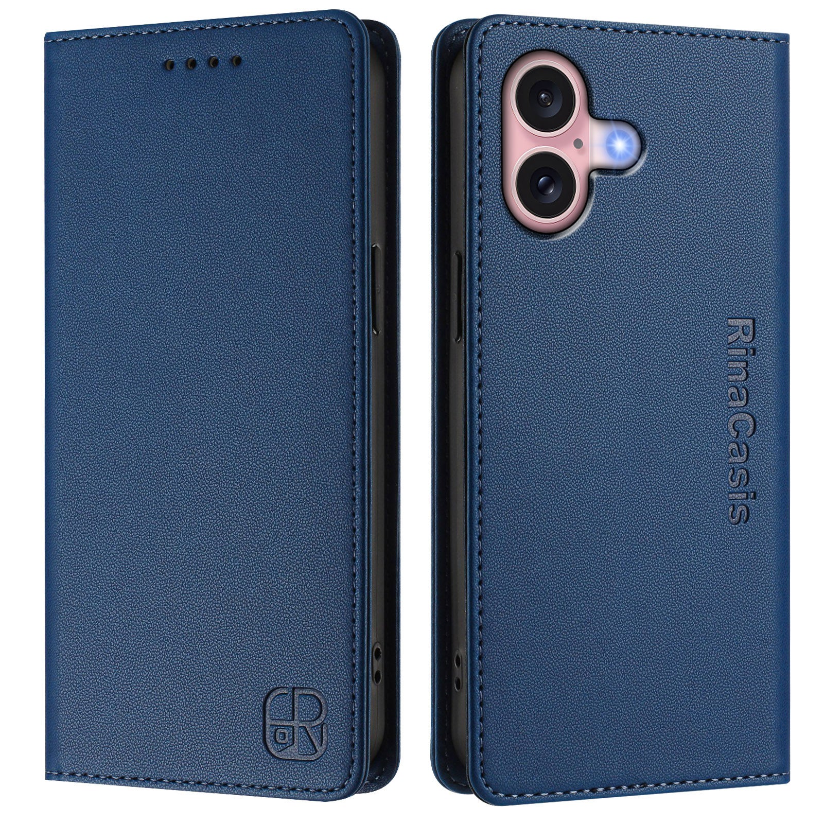 For iPhone 16 Leather Case RINACASIS RC01 Phone Cover with RFID Blocking Wallet Stand - TechGearPal