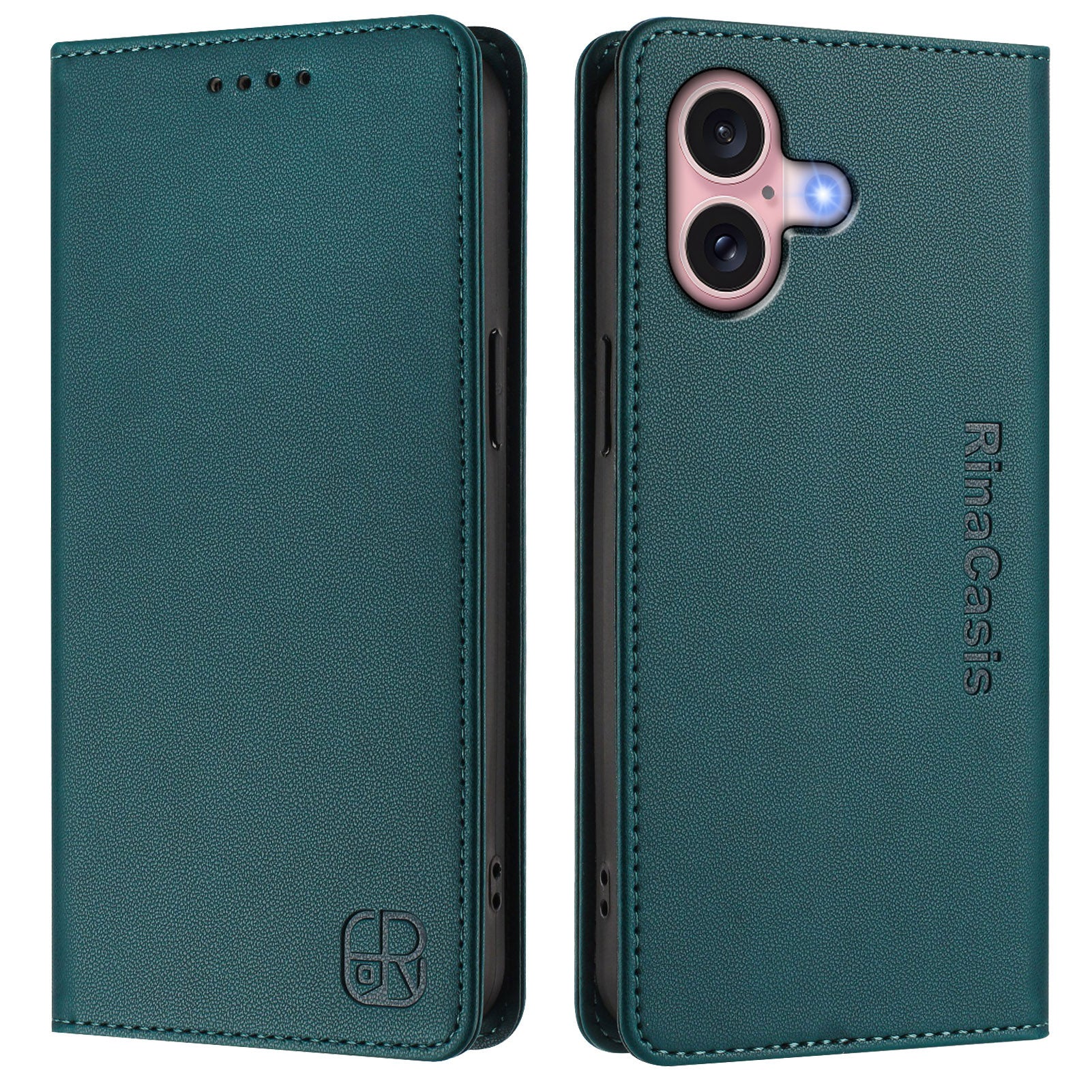For iPhone 16 Leather Case RINACASIS RC01 Phone Cover with RFID Blocking Wallet Stand - TechGearPal