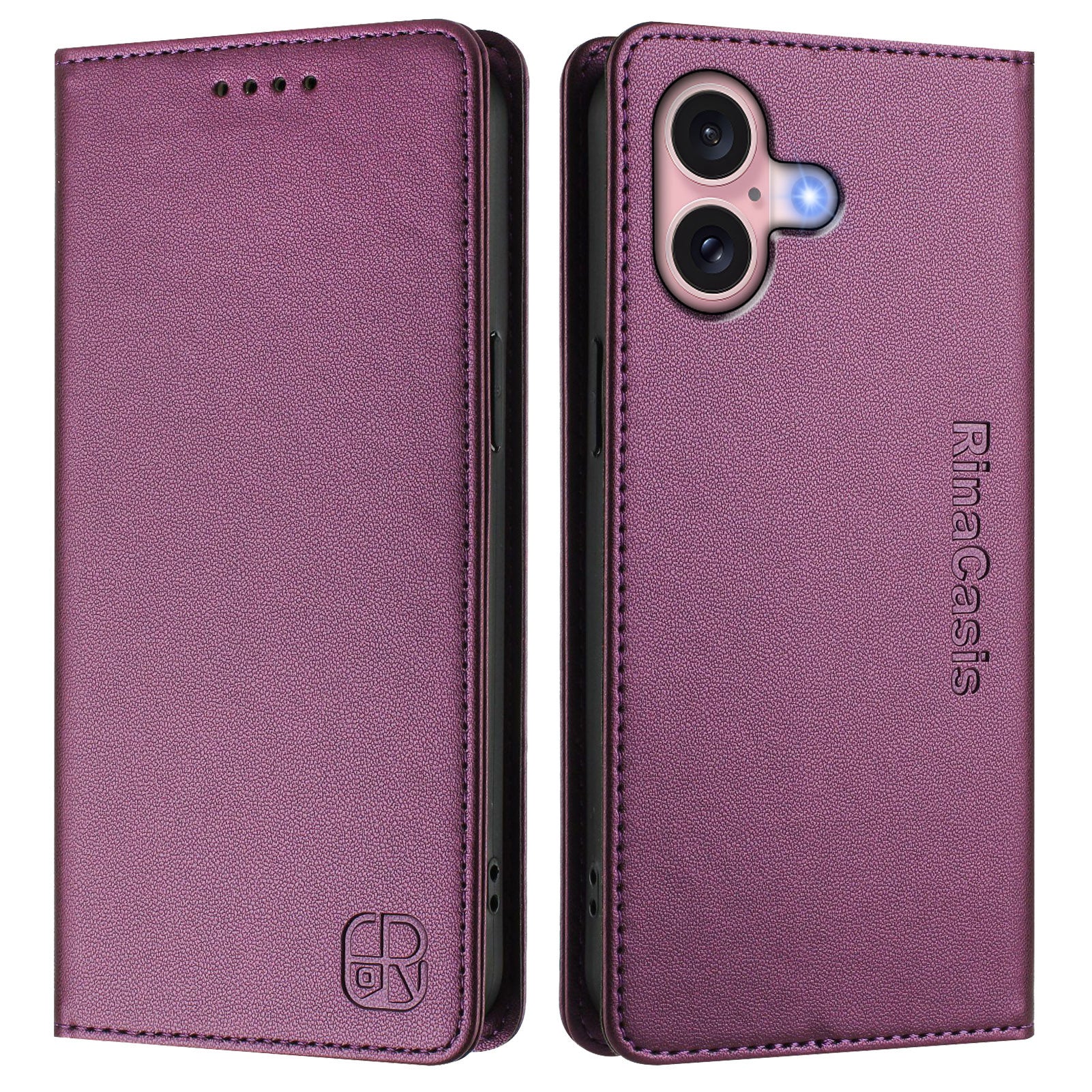 For iPhone 16 Leather Case RINACASIS RC01 Phone Cover with RFID Blocking Wallet Stand - TechGearPal