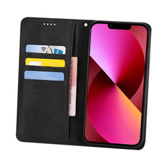 For iPhone 13 Case Wallet Calf Texture Leather Phone Cover with Hidden Magnetic Closure - TechGearPal