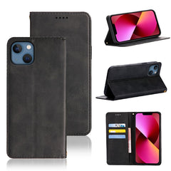 For iPhone 13 Case Wallet Calf Texture Leather Phone Cover with Hidden Magnetic Closure - TechGearPal