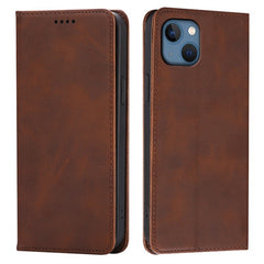 For iPhone 13 Case Wallet Calf Texture Leather Phone Cover with Hidden Magnetic Closure - TechGearPal