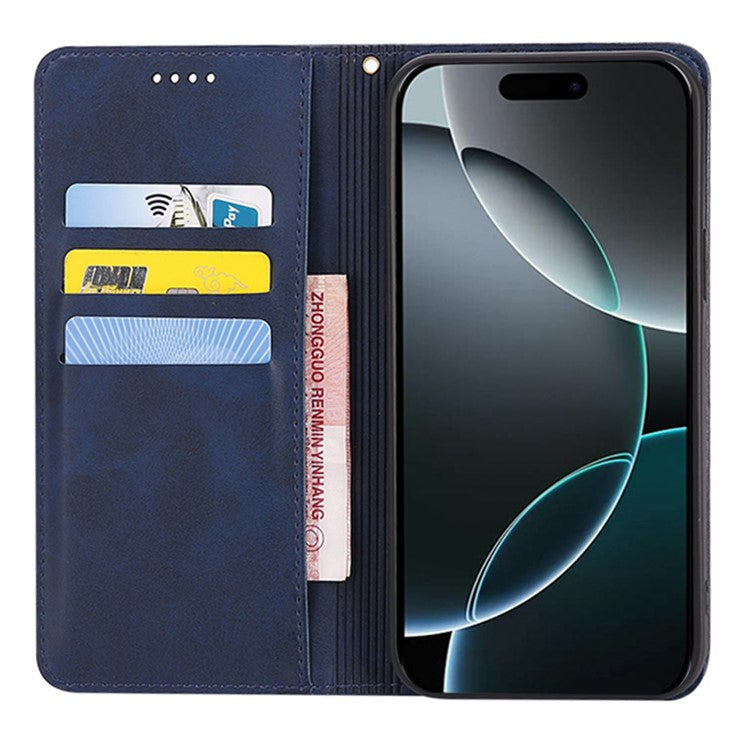 For iPhone 13 Pro Max Case Wallet Calf Texture Leather Phone Cover with Hidden Magnetic Closure - TechGearPal