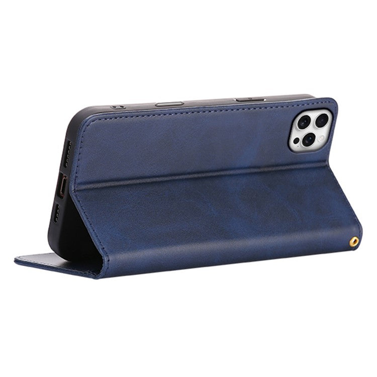 For iPhone 13 Pro Max Case Wallet Calf Texture Leather Phone Cover with Hidden Magnetic Closure - TechGearPal