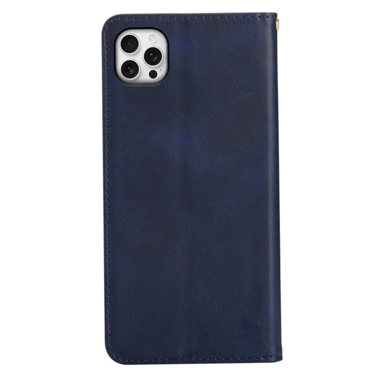 For iPhone 13 Pro Max Case Wallet Calf Texture Leather Phone Cover with Hidden Magnetic Closure - TechGearPal