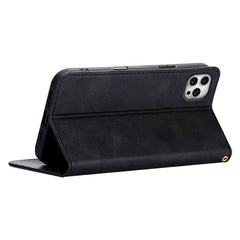 For iPhone 13 Pro Case Wallet Calf Texture Leather Phone Cover with Hidden Magnetic Closure - TechGearPal