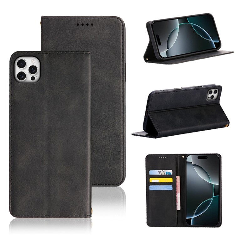 For iPhone 13 Pro Case Wallet Calf Texture Leather Phone Cover with Hidden Magnetic Closure - TechGearPal