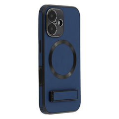 For iPhone 16 Kickstand Case Compatible with MagSafe PC + TPU + PU Phone Back Cover - TechGearPal