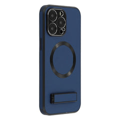 For iPhone 15 Pro Max Kickstand Case Compatible with MagSafe PC + TPU + PU Phone Back Cover - TechGearPal