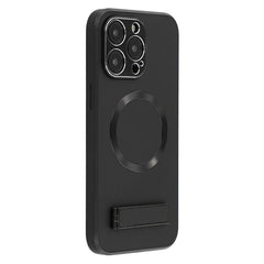 For iPhone 15 Pro Max Kickstand Case Compatible with MagSafe PC + TPU + PU Phone Back Cover - TechGearPal