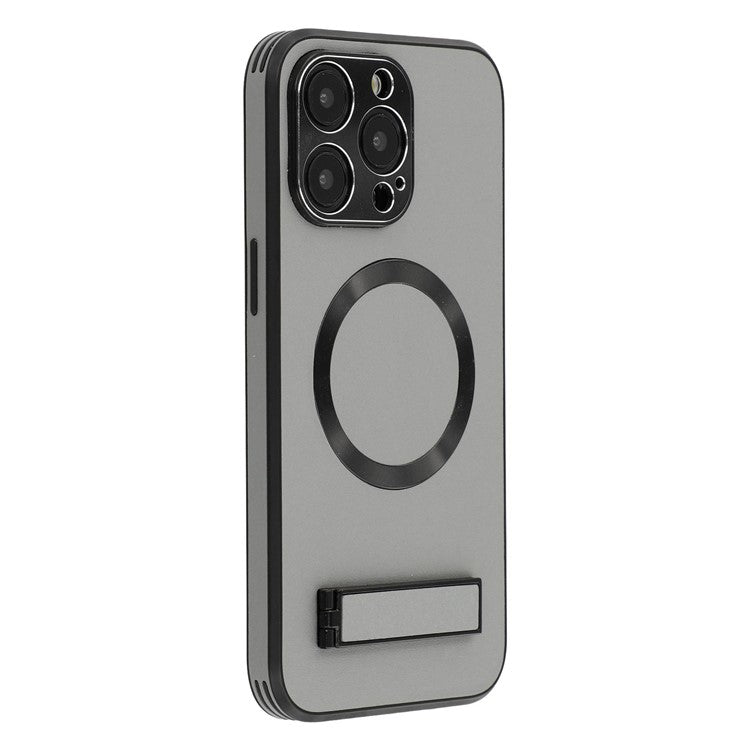 For iPhone 15 Pro Max Kickstand Case Compatible with MagSafe PC + TPU + PU Phone Back Cover - TechGearPal
