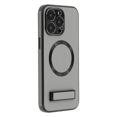For iPhone 15 Pro Max Kickstand Case Compatible with MagSafe PC + TPU + PU Phone Back Cover - TechGearPal