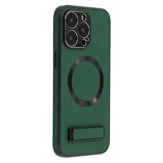 For iPhone 14 Pro Kickstand Case Compatible with MagSafe PC + TPU + PU Phone Back Cover - TechGearPal