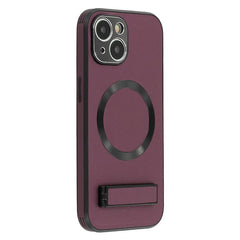 For iPhone 13 Kickstand Case Compatible with MagSafe PC + TPU + PU Phone Back Cover - TechGearPal