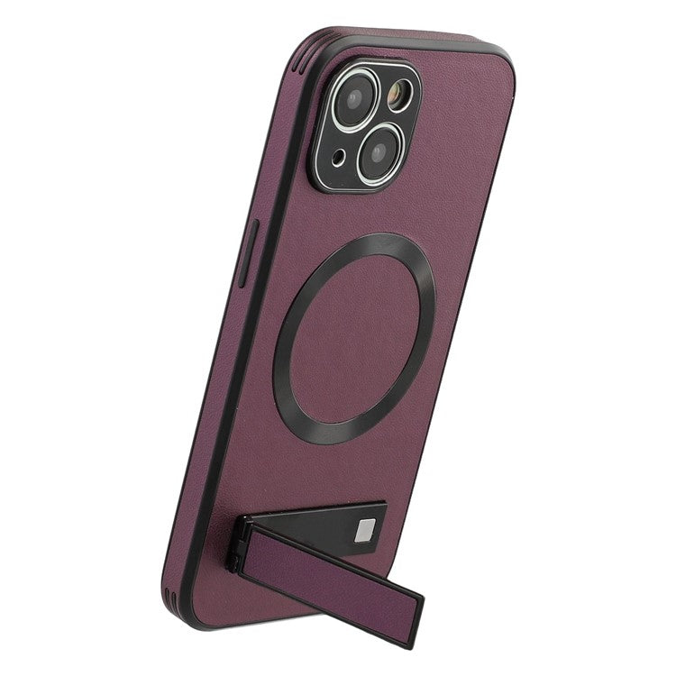 For iPhone 13 Kickstand Case Compatible with MagSafe PC + TPU + PU Phone Back Cover - TechGearPal