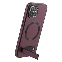 For iPhone 13 Kickstand Case Compatible with MagSafe PC + TPU + PU Phone Back Cover - TechGearPal