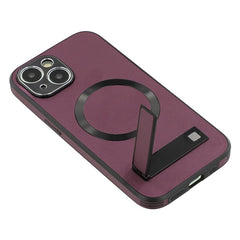 For iPhone 13 Kickstand Case Compatible with MagSafe PC + TPU + PU Phone Back Cover - TechGearPal