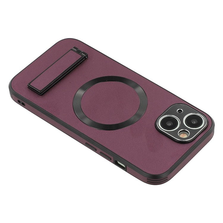 For iPhone 13 Kickstand Case Compatible with MagSafe PC + TPU + PU Phone Back Cover - TechGearPal