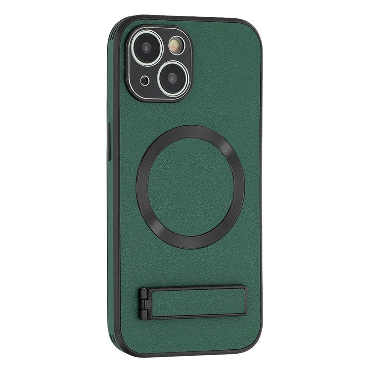 For iPhone 13 Kickstand Case Compatible with MagSafe PC + TPU + PU Phone Back Cover - TechGearPal
