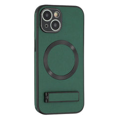 For iPhone 13 Kickstand Case Compatible with MagSafe PC + TPU + PU Phone Back Cover - TechGearPal