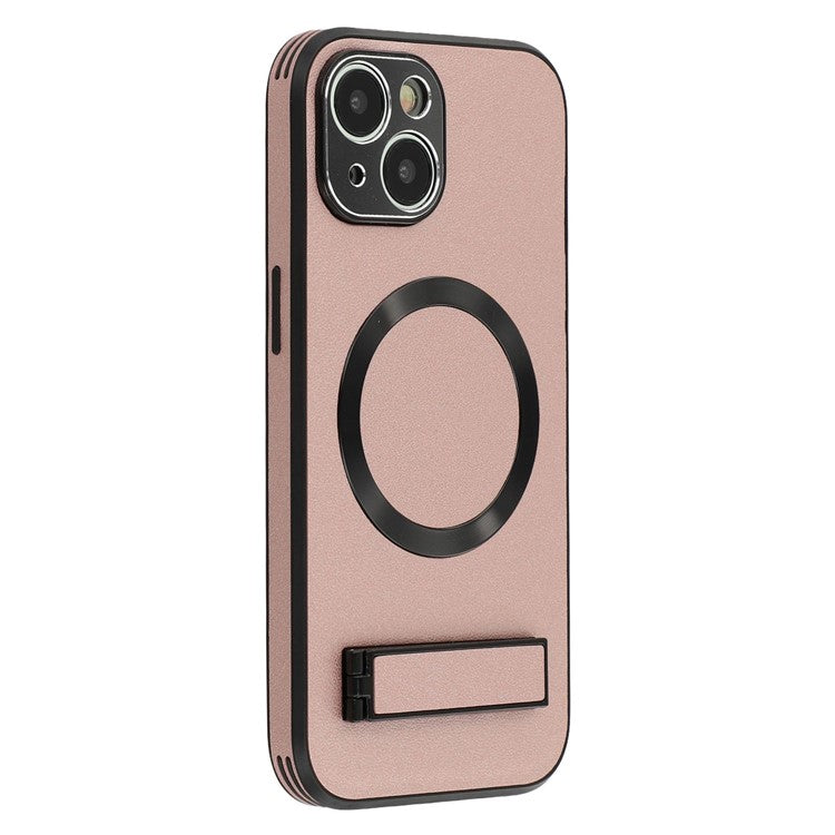 For iPhone 13 Kickstand Case Compatible with MagSafe PC + TPU + PU Phone Back Cover - TechGearPal