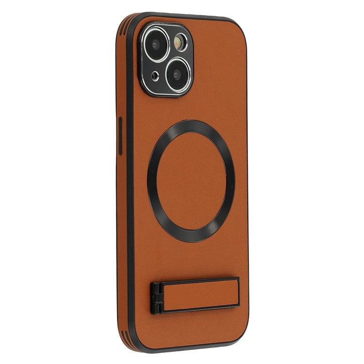 For iPhone 13 Kickstand Case Compatible with MagSafe PC + TPU + PU Phone Back Cover - TechGearPal