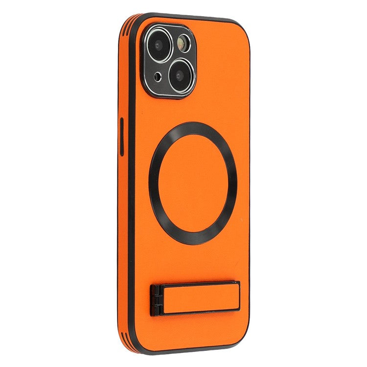 For iPhone 13 Kickstand Case Compatible with MagSafe PC + TPU + PU Phone Back Cover - TechGearPal