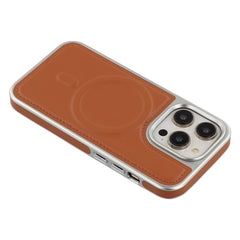 For iPhone 14 Pro Case Compatible with MagSafe Electroplating Edge PU + TPU + PC Phone Back Cover - TechGearPal