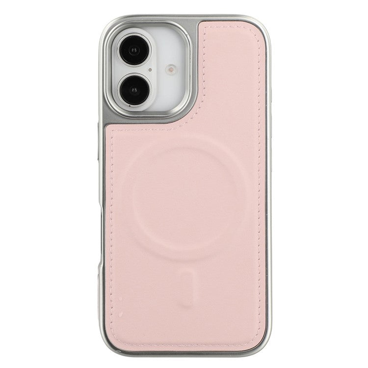 For iPhone 16 Case Compatible with MagSafe Electroplating Edge PU + TPU + PC Phone Back Cover - TechGearPal