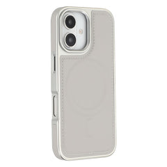 For iPhone 16 Case Compatible with MagSafe Electroplating Edge PU + TPU + PC Phone Back Cover - TechGearPal