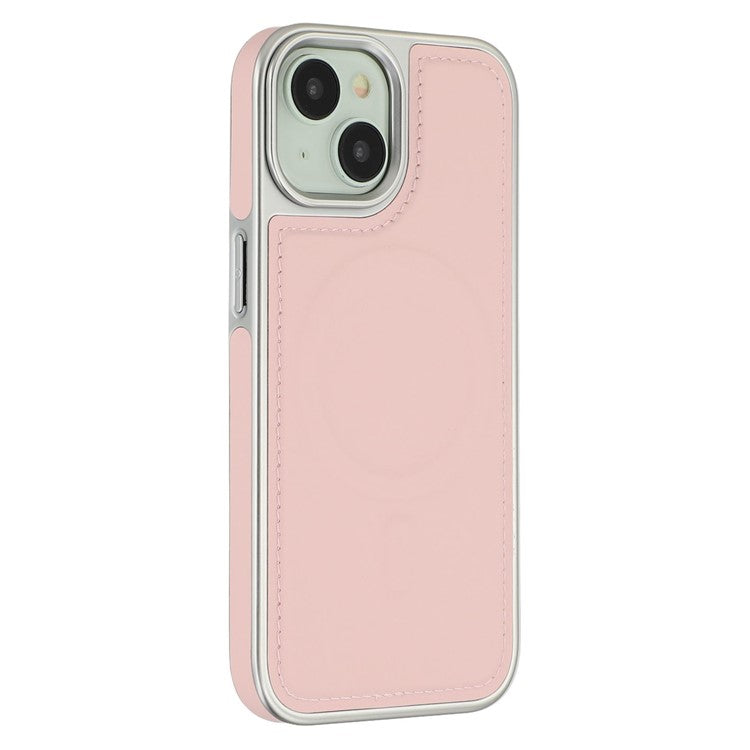 For iPhone 14 / 13 Case Compatible with MagSafe Electroplating Edge PU + TPU + PC Phone Back Cover - TechGearPal