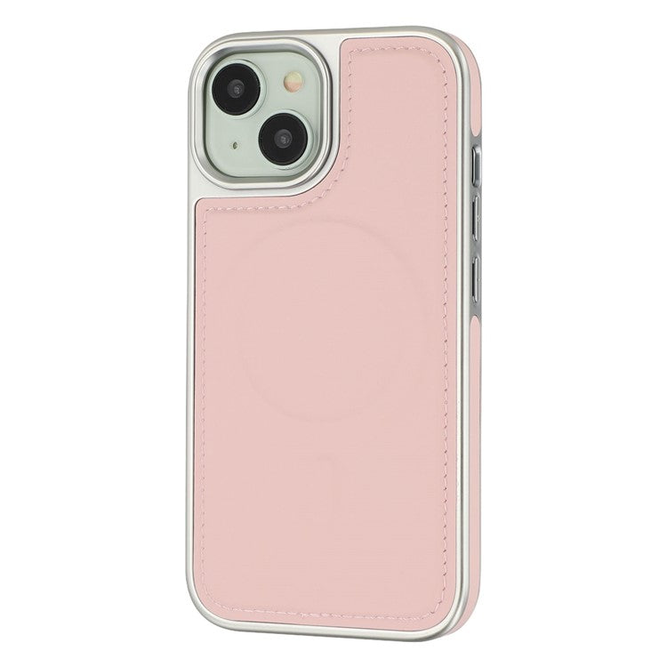 For iPhone 14 / 13 Case Compatible with MagSafe Electroplating Edge PU + TPU + PC Phone Back Cover - TechGearPal