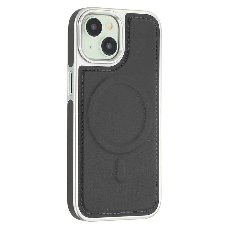 For iPhone 14 / 13 Case Compatible with MagSafe Electroplating Edge PU + TPU + PC Phone Back Cover - TechGearPal