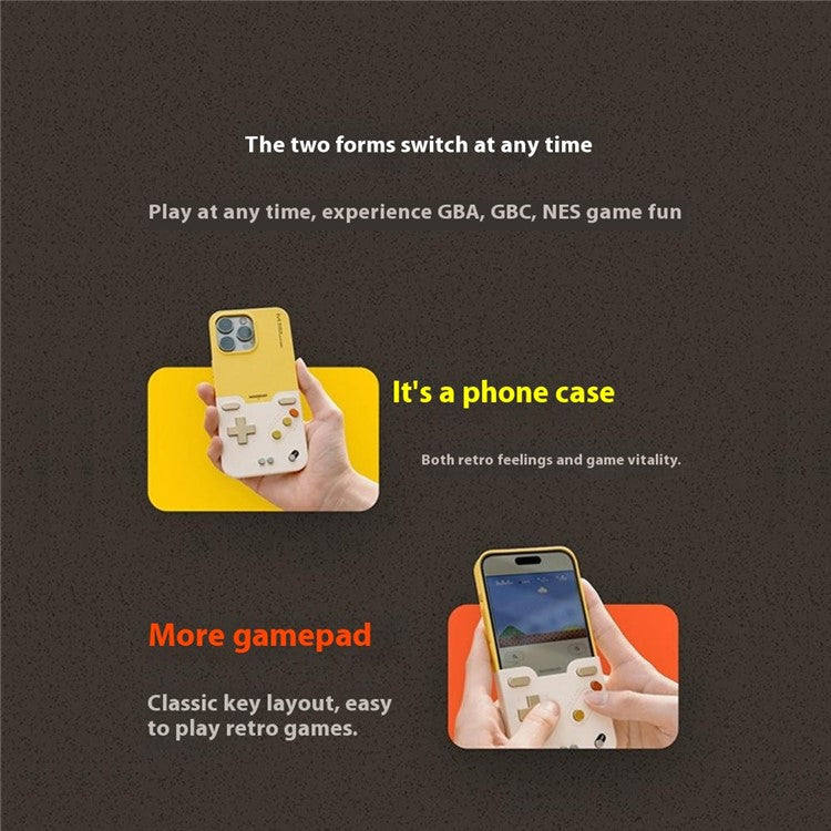 BITMOLAB GAMEBABY For iPhone 16 Pro Max Case Retro Handheld Game Console Design Phone Cover - TechGearPal