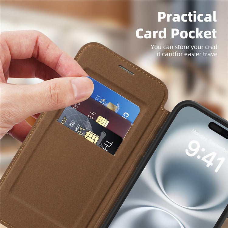 For iPhone 16 Case Compatible with MagSafe RFID Blocking Card Holder Leather Phone Cover - TechGearPal