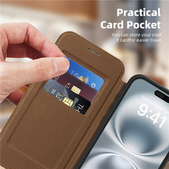 For iPhone 16 Case Compatible with MagSafe RFID Blocking Card Holder Leather Phone Cover - TechGearPal