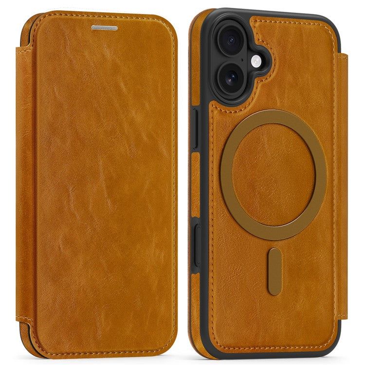 For iPhone 16 Case Compatible with MagSafe RFID Blocking Card Holder Leather Phone Cover - TechGearPal