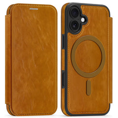 For iPhone 16 Case Compatible with MagSafe RFID Blocking Card Holder Leather Phone Cover - TechGearPal