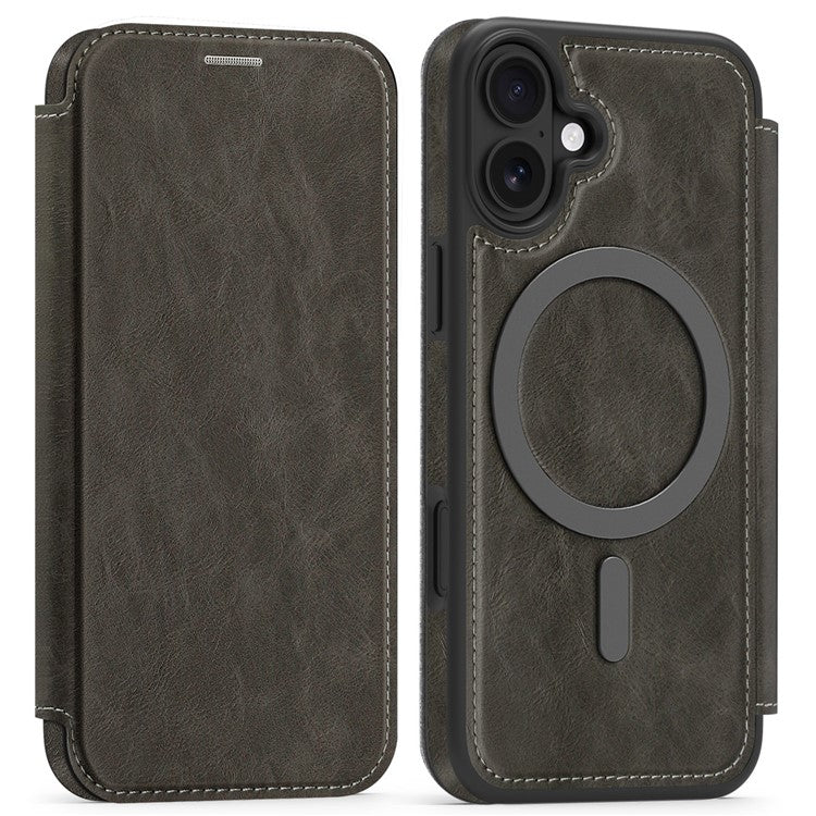 For iPhone 16 Case Compatible with MagSafe RFID Blocking Card Holder Leather Phone Cover - TechGearPal