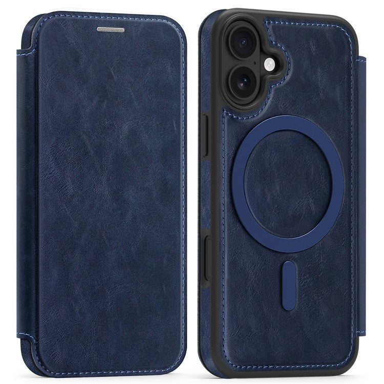 For iPhone 16 Case Compatible with MagSafe RFID Blocking Card Holder Leather Phone Cover - TechGearPal