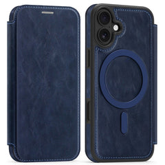 For iPhone 16 Case Compatible with MagSafe RFID Blocking Card Holder Leather Phone Cover - TechGearPal