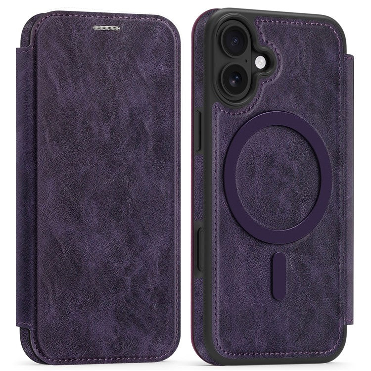 For iPhone 16 Case Compatible with MagSafe RFID Blocking Card Holder Leather Phone Cover - TechGearPal