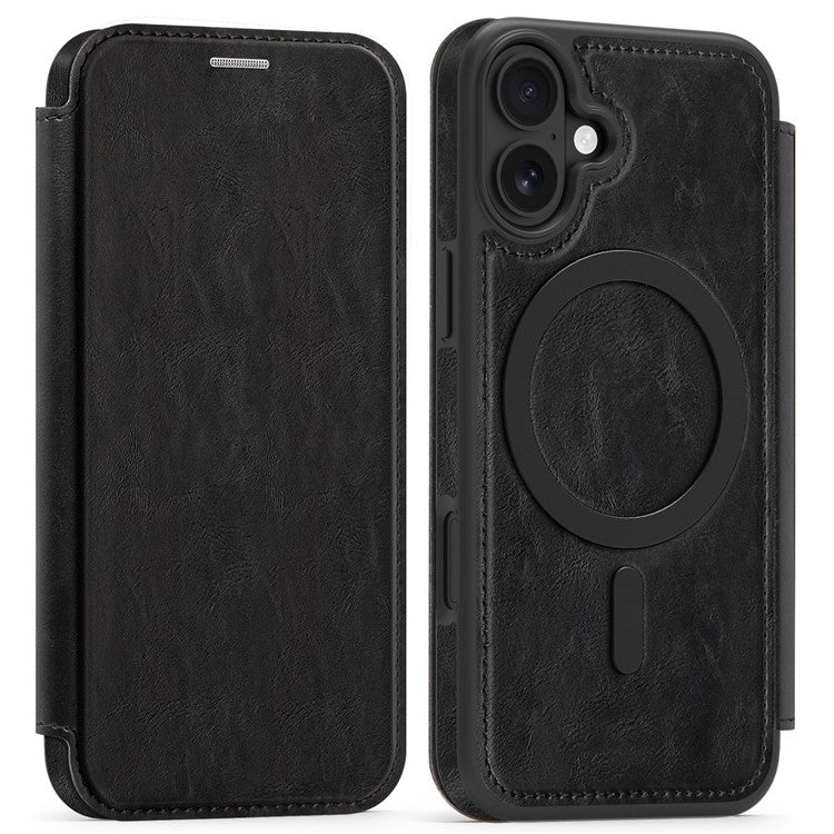 For iPhone 16 Case Compatible with MagSafe RFID Blocking Card Holder Leather Phone Cover - TechGearPal