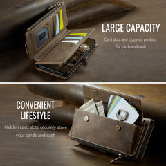 For iPhone 14 Case CASEME C39 RFID Blocking Zipper Wallet Stand Leather Cover with Strap - TechGearPal